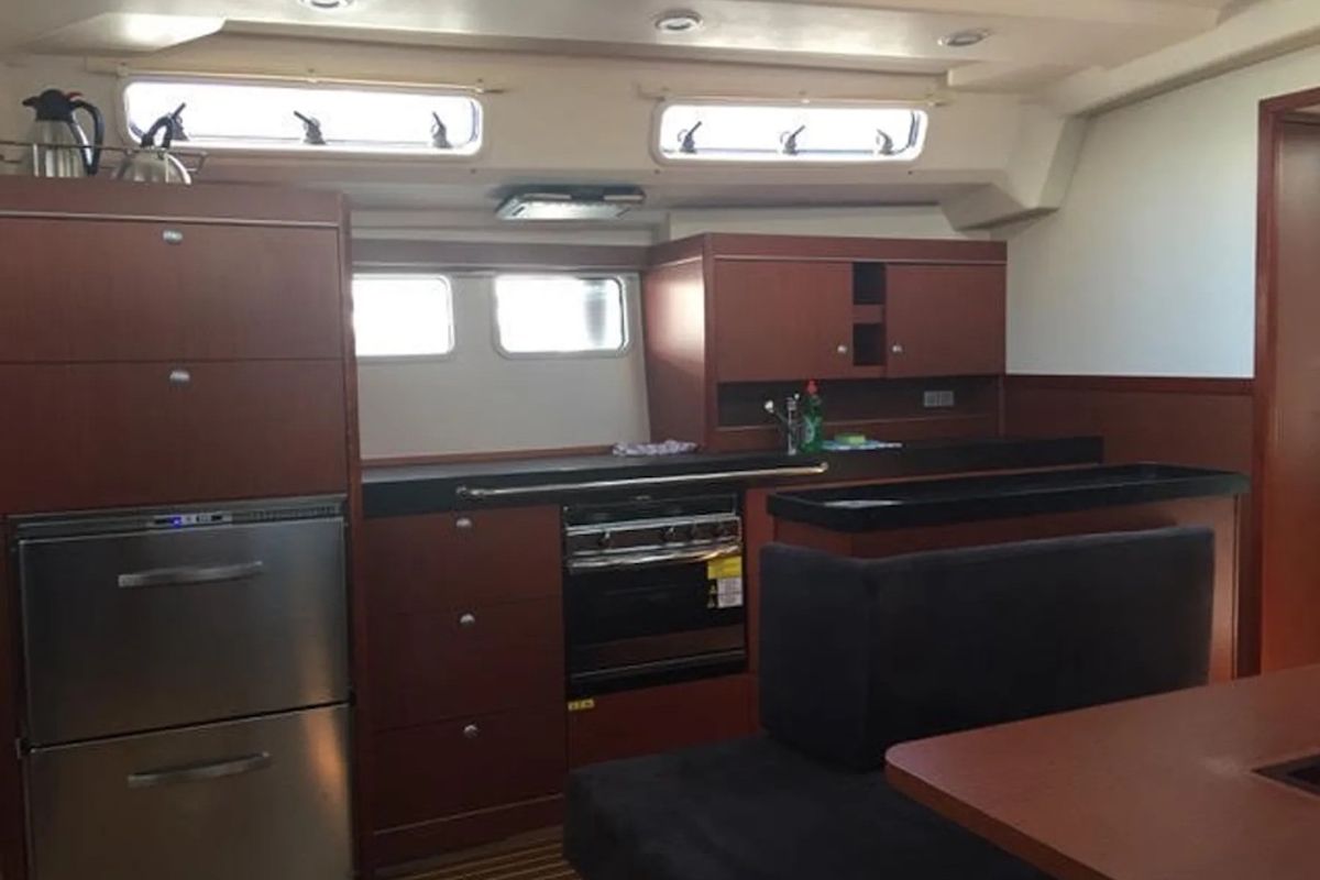Galley of Amarone, a Hanse Yachts Hanse 505 sailboat at Seget Donji, Croatia