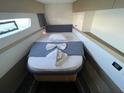 Cabin on Alexandra III, a Fountaine Pajot Elba 45 catamaran at Municipal Unit of Rhodes, Greece