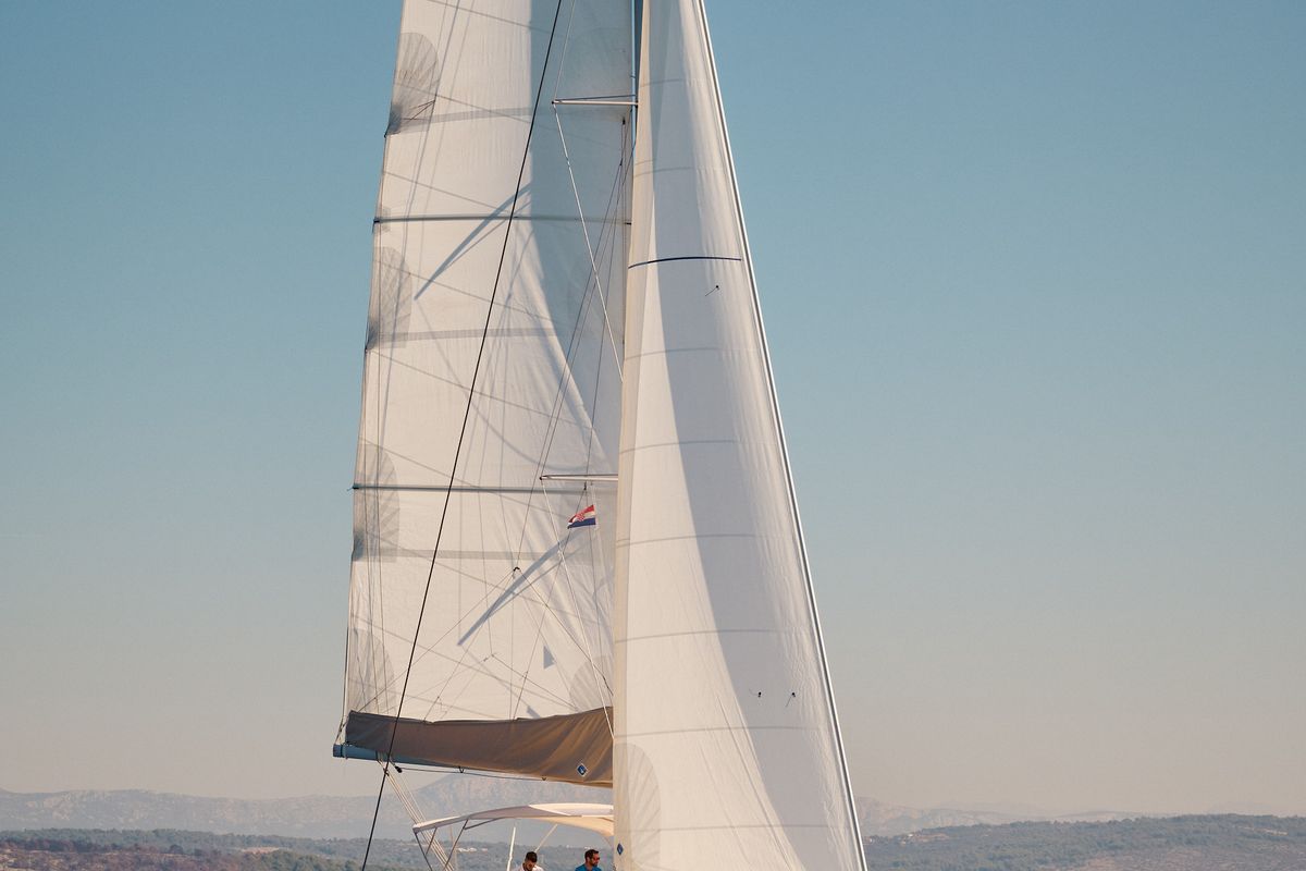 Salon of VOYAGE, a Lagoon 46 catamaran at Grad Trogir, Croatia