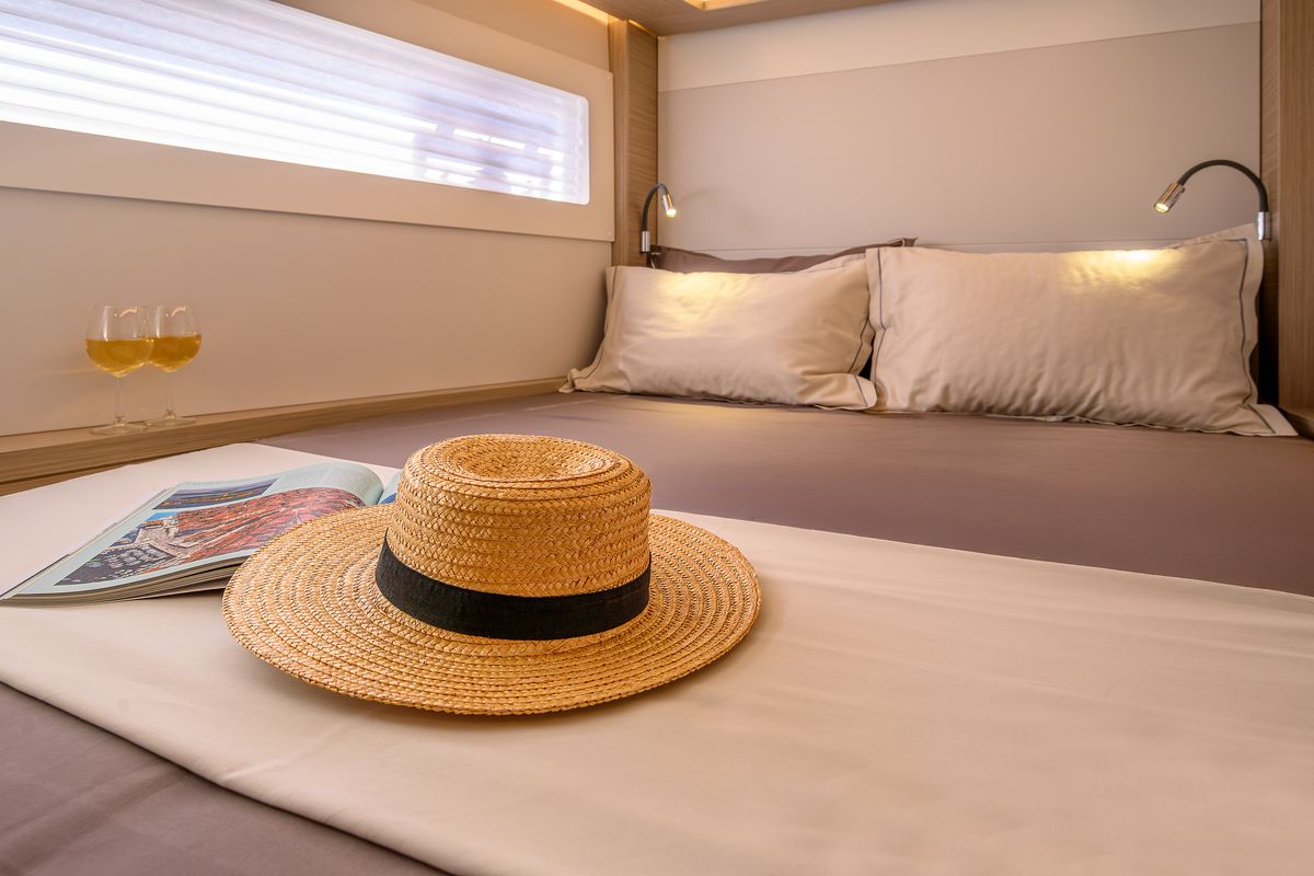 Cabin on VOYAGE, a Lagoon 46 catamaran at Grad Trogir, Croatia