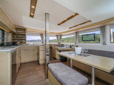 Salon of VOYAGE, a Lagoon 46 catamaran at Grad Trogir, Croatia