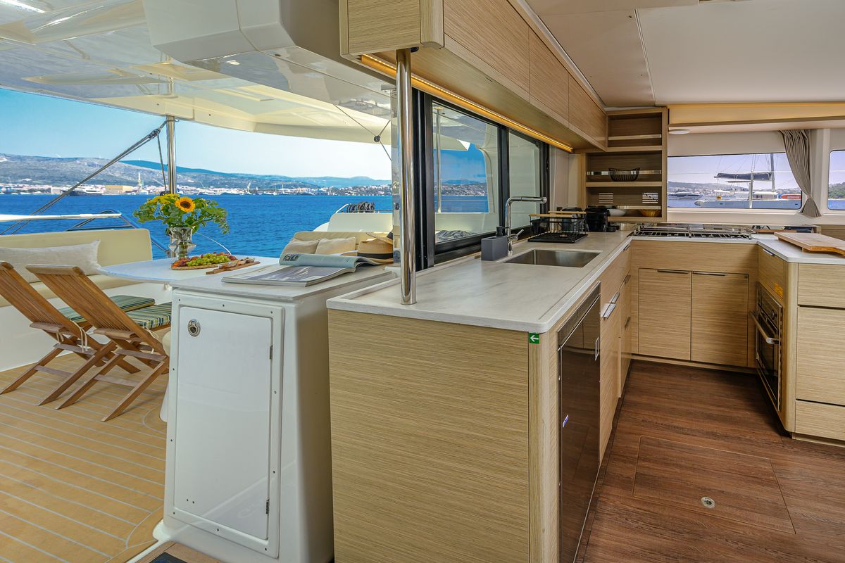 Galley of VOYAGE, a Lagoon 46 catamaran at Grad Trogir, Croatia