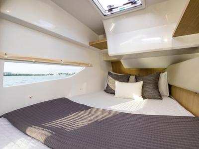 Cabin on Joy, a Aquila Yachts Aquila 36 Sport motorboat at Cannigione, Italy