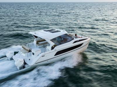 Exterior view of Joy, a Aquila Yachts Aquila 36 Sport motorboat at Cannigione, Italy