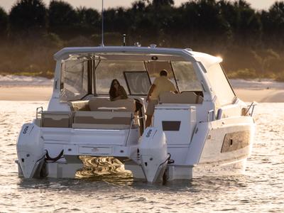 Exterior view of Joy, a Aquila Yachts Aquila 36 Sport motorboat at Cannigione, Italy