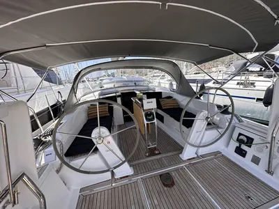 Cockpit of Calypso, a Hanse Yachts Hanse 388 sailboat at Seget Donji, Croatia