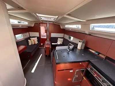 Galley of Calypso, a Hanse Yachts Hanse 388 sailboat at Seget Donji, Croatia