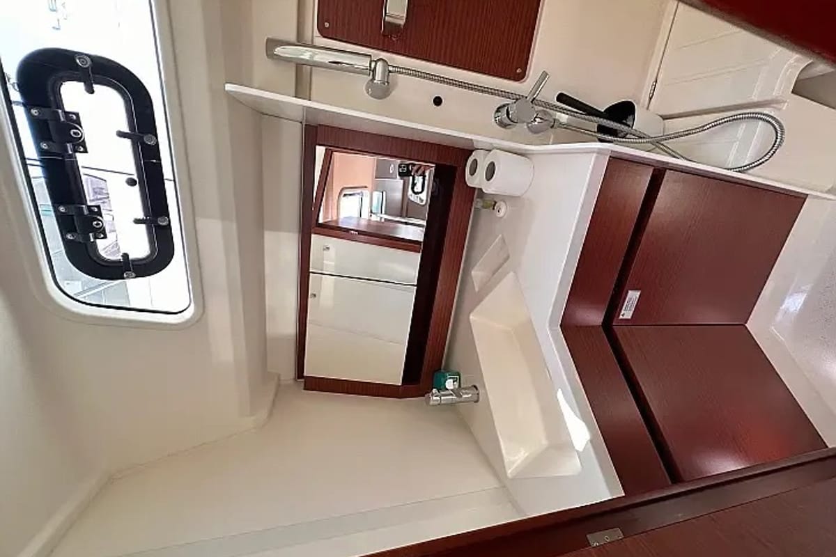 Cabin on Calypso, a Hanse Yachts Hanse 388 sailboat at Seget Donji, Croatia