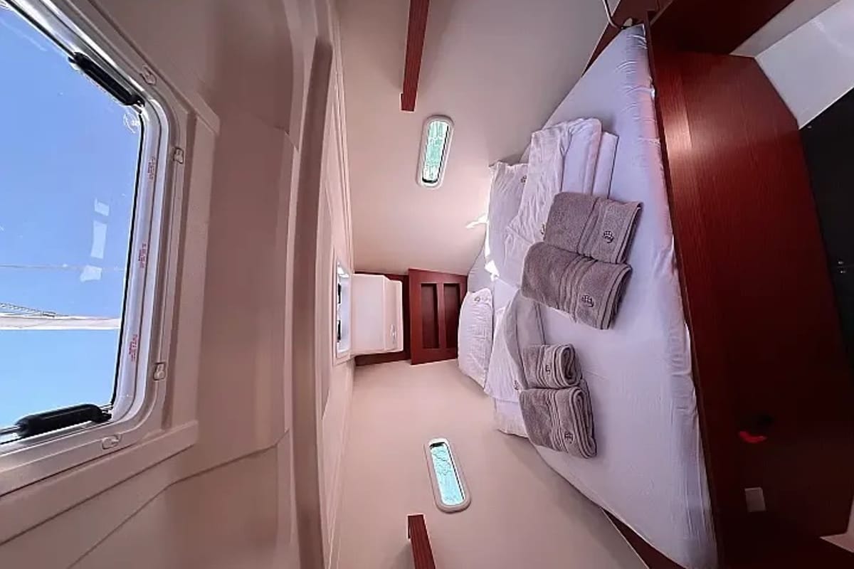 Cabin on Calypso, a Hanse Yachts Hanse 388 sailboat at Seget Donji, Croatia