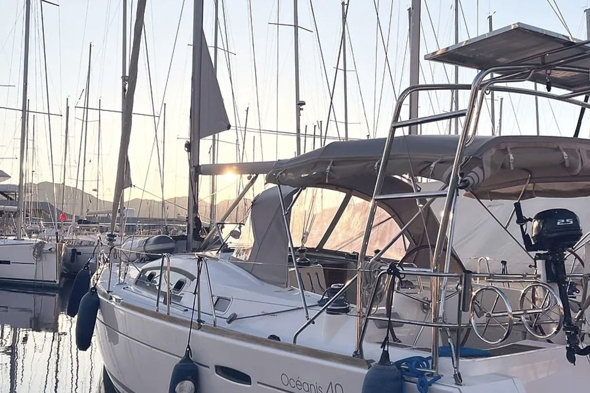 Arina, a Beneteau Oceanis 40 sailboat at Marmaris, Turkey
