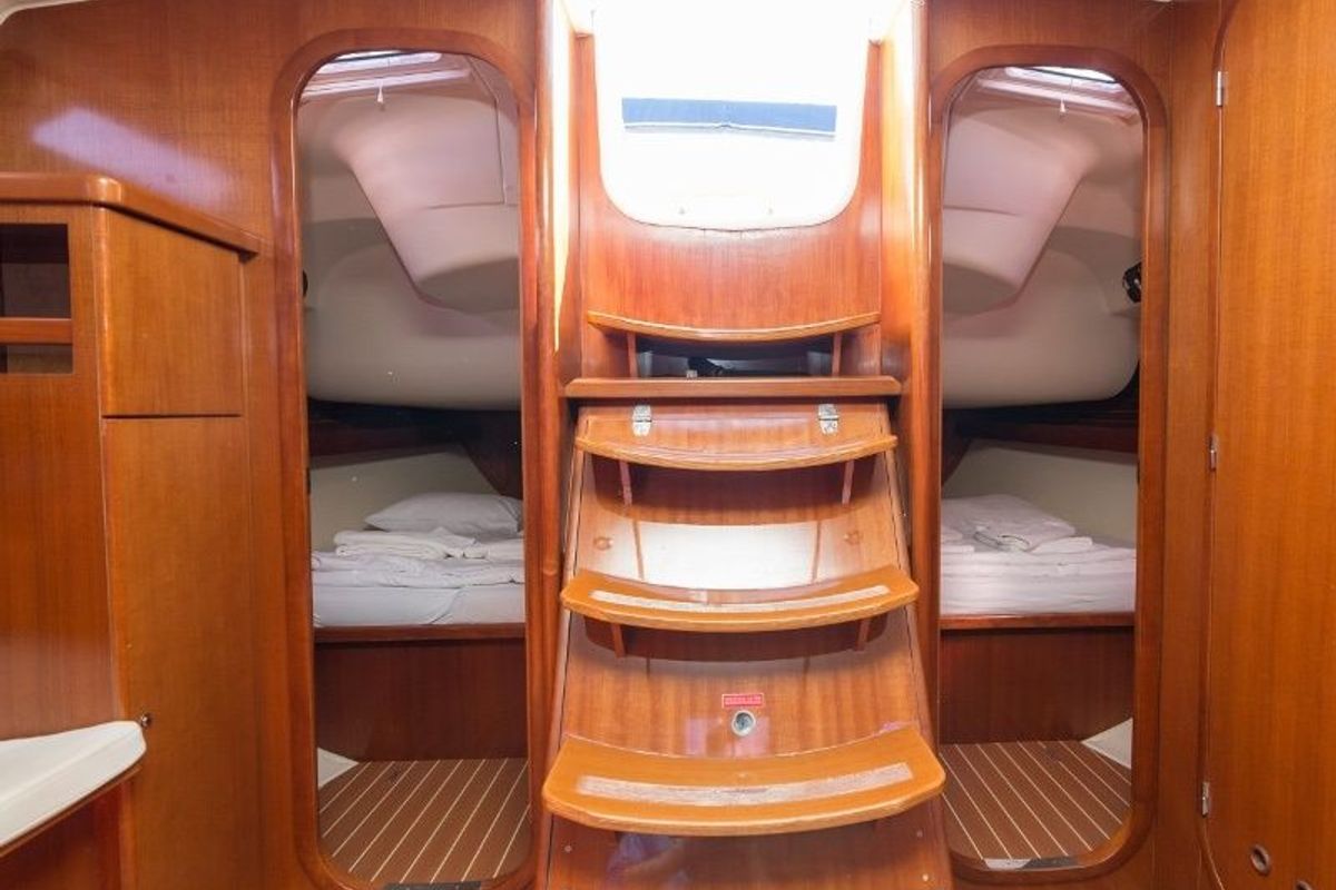 Cabin on Hauraki, a Dufour 455 Grand Large sailboat at Split, Croatia
