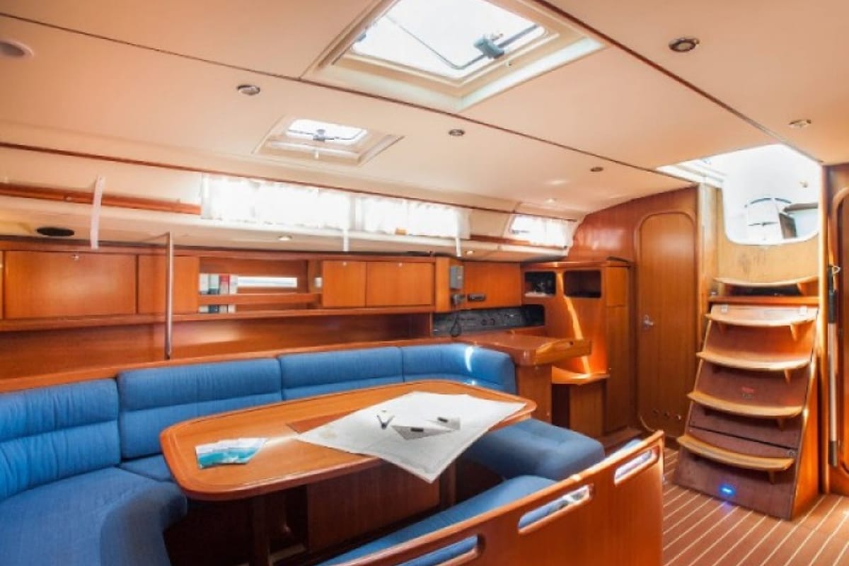 Salon of Hauraki, a Dufour 455 Grand Large sailboat at Split, Croatia