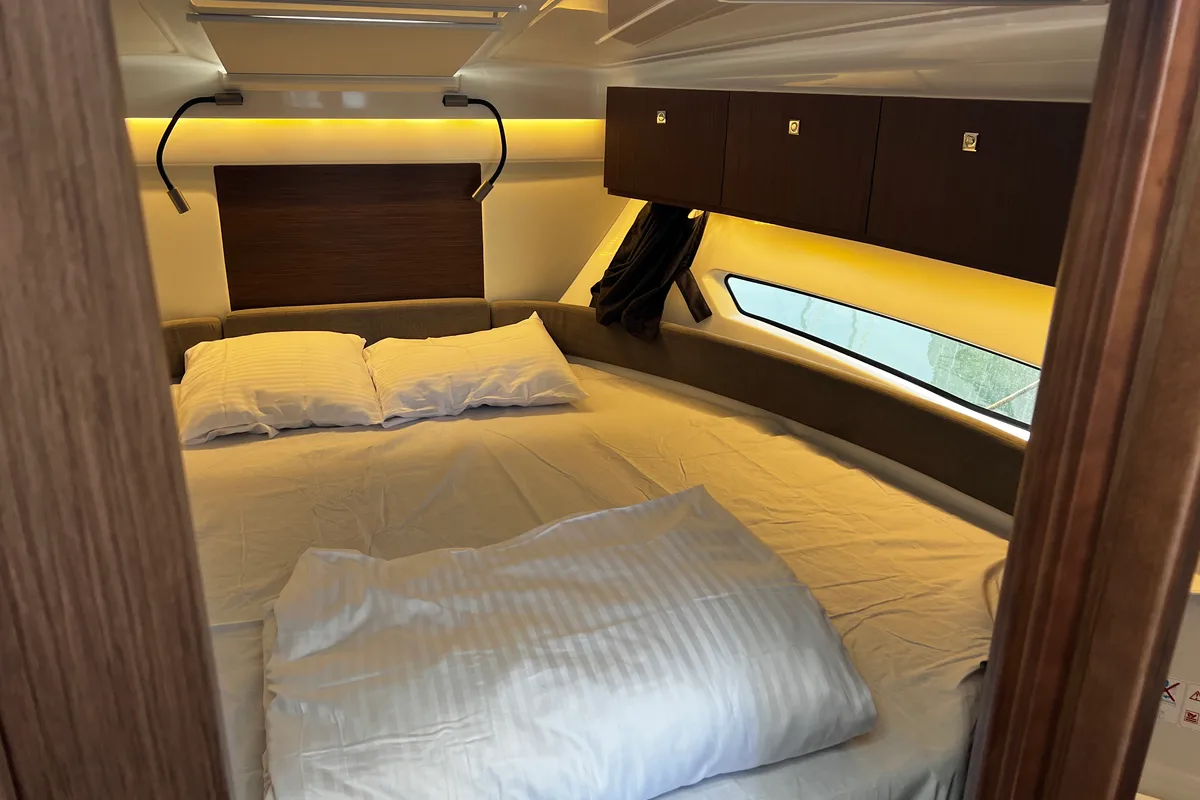 Cabin on Ana, a Beneteau Antares 9 OB motorboat at Grad Biograd na Moru, Croatia