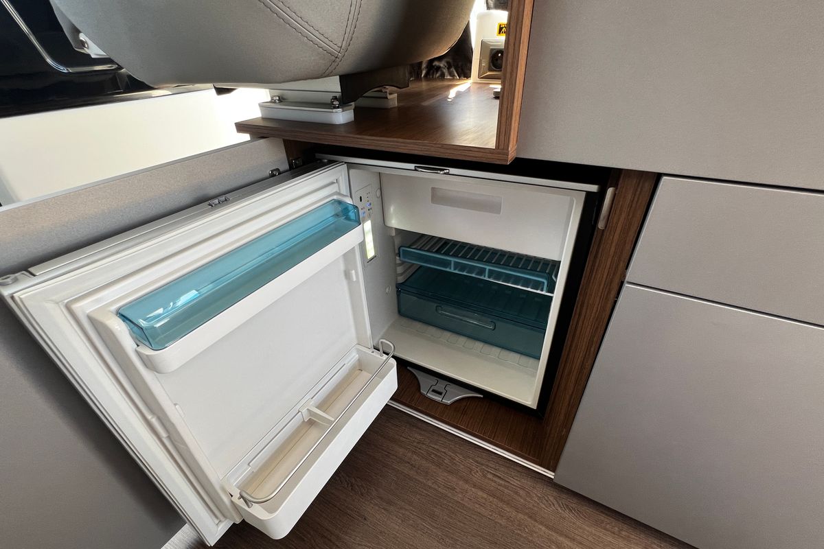 Galley of Ana, a Beneteau Antares 9 OB motorboat at Grad Biograd na Moru, Croatia