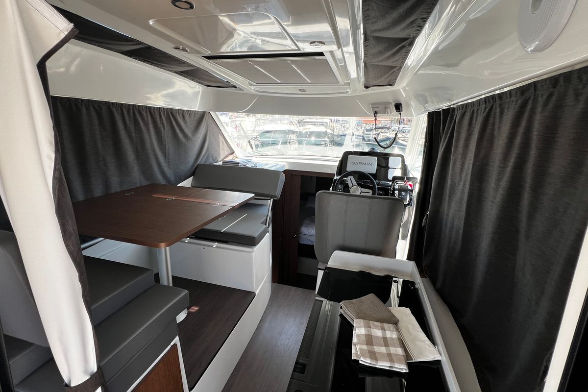 Salon of Ana, a Beneteau Antares 9 OB motorboat at Grad Biograd na Moru, Croatia