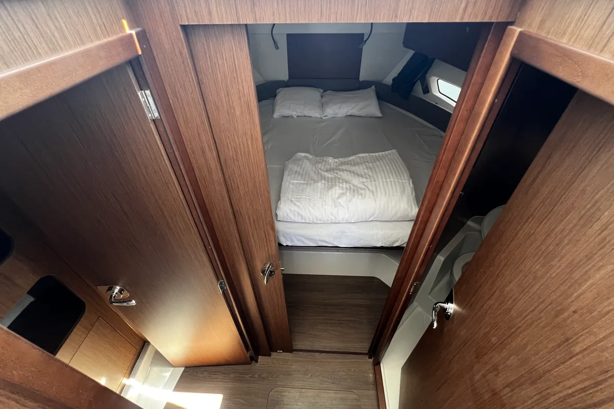 Cabin on Ana, a Beneteau Antares 9 OB motorboat at Grad Biograd na Moru, Croatia