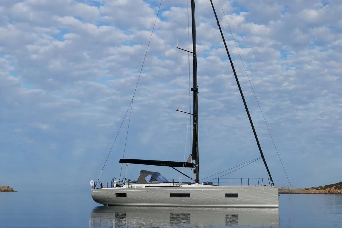 Exterior view of On y va, a Beneteau First 53 sailboat at Lavreotiki Municipal Unit, Greece