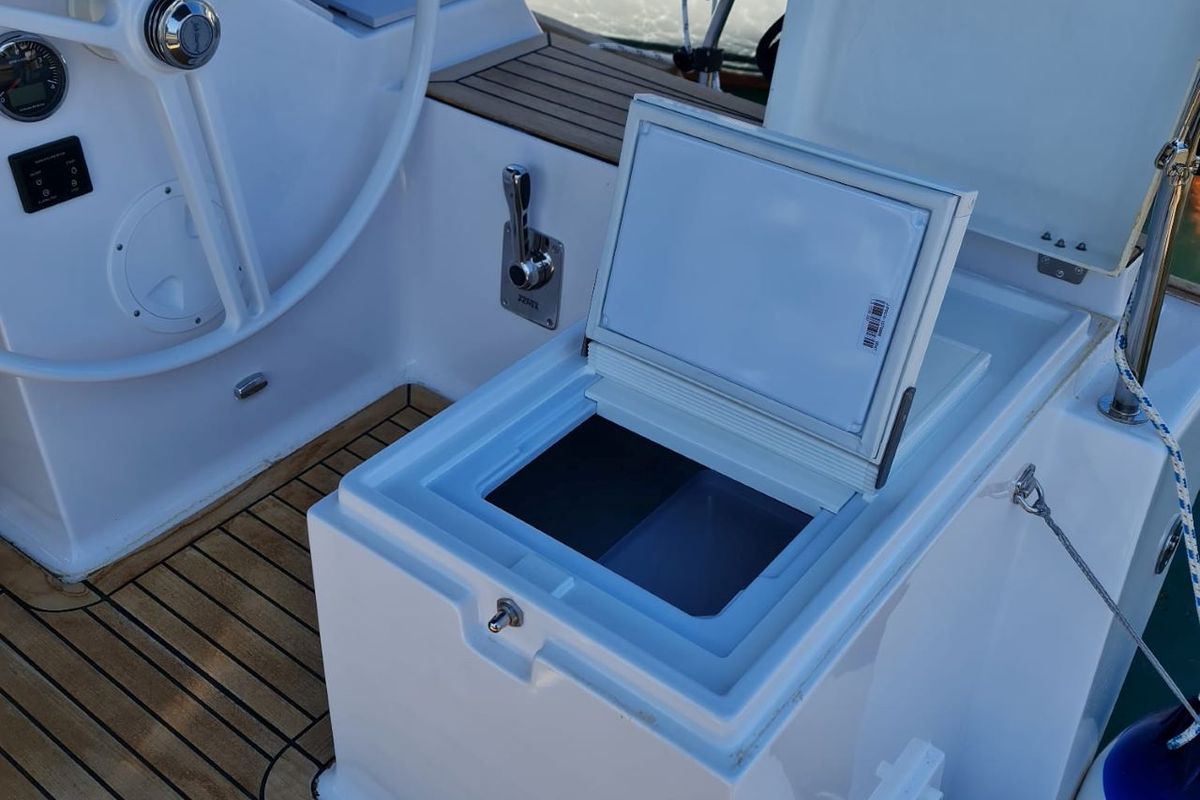 Deck of Oxygen, a Elan Impression 45.1 sailboat at Grad Trogir, Croatia