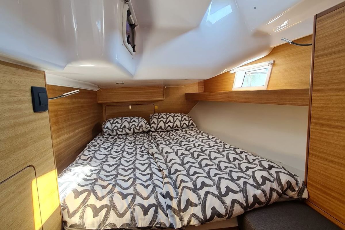 Cabin on Oxygen, a Elan Impression 45.1 sailboat at Grad Trogir, Croatia