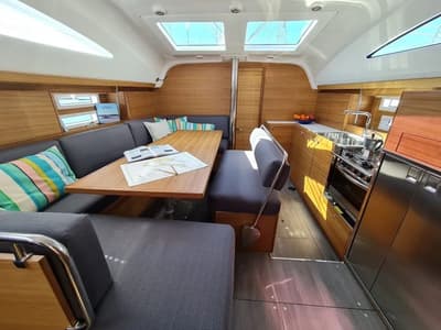 Salon of Oxygen, a Elan Impression 45.1 sailboat at Grad Trogir, Croatia