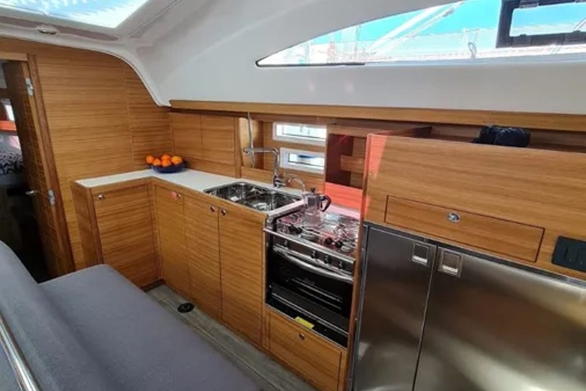 Galley of Oxygen, a Elan Impression 45.1 sailboat at Grad Trogir, Croatia