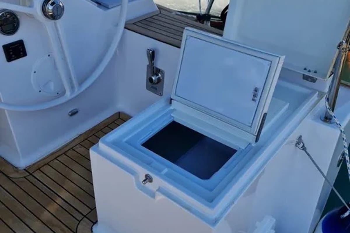 Deck of Oxygen, a Elan Impression 45.1 sailboat at Grad Trogir, Croatia