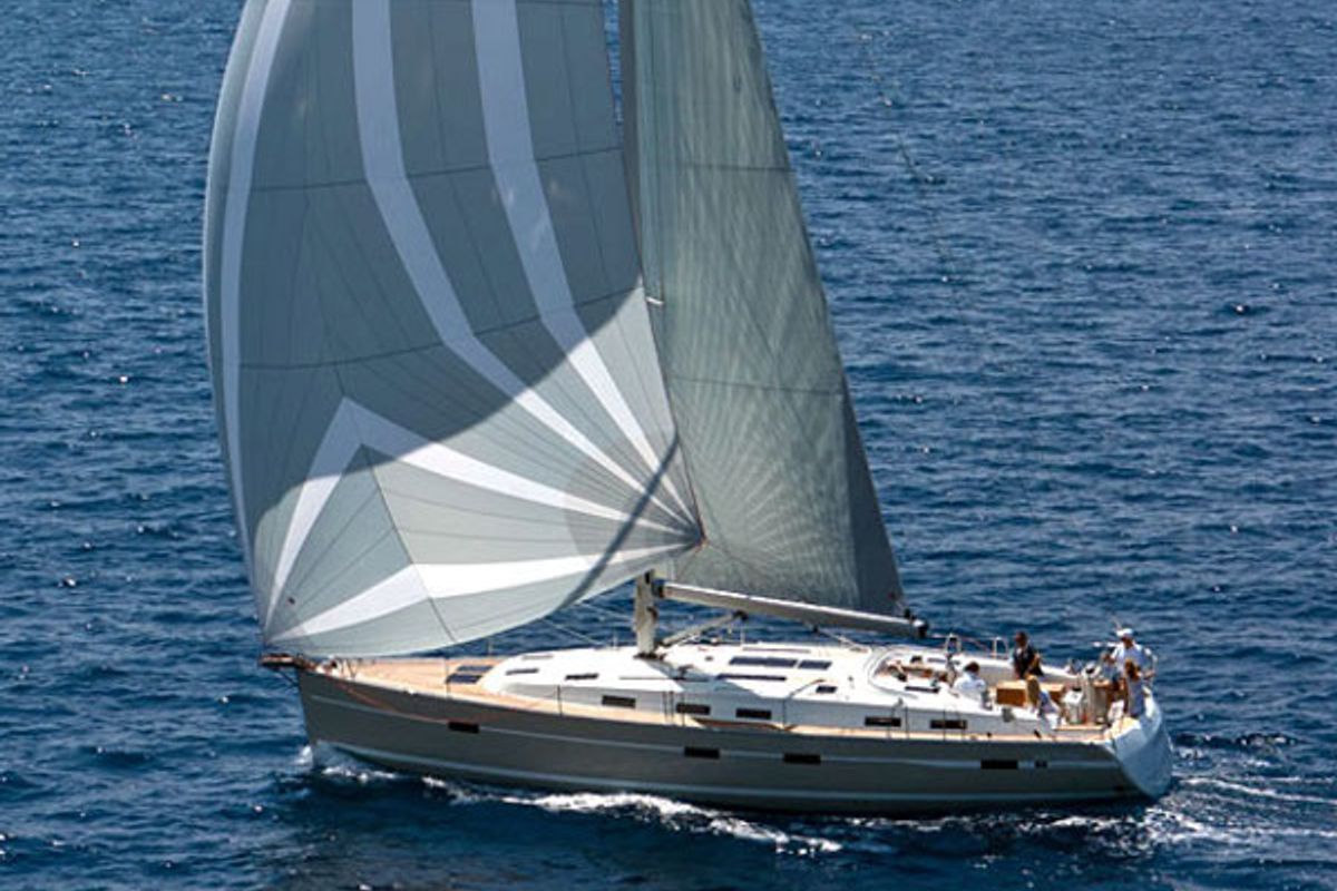 Exterior view of Fija, a Bavaria Cruiser 50 sailboat at Općina Sukošan, Croatia