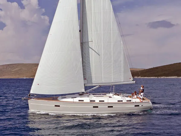 Exterior view of Fija, a Bavaria Cruiser 50 sailboat at Općina Sukošan, Croatia