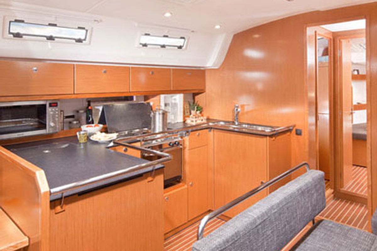 Galley of Fija, a Bavaria Cruiser 50 sailboat at Općina Sukošan, Croatia