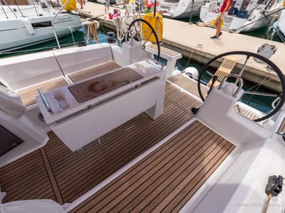 Deck of Bela, a Beneteau Oceanis 35.1 sailboat at Split, Croatia