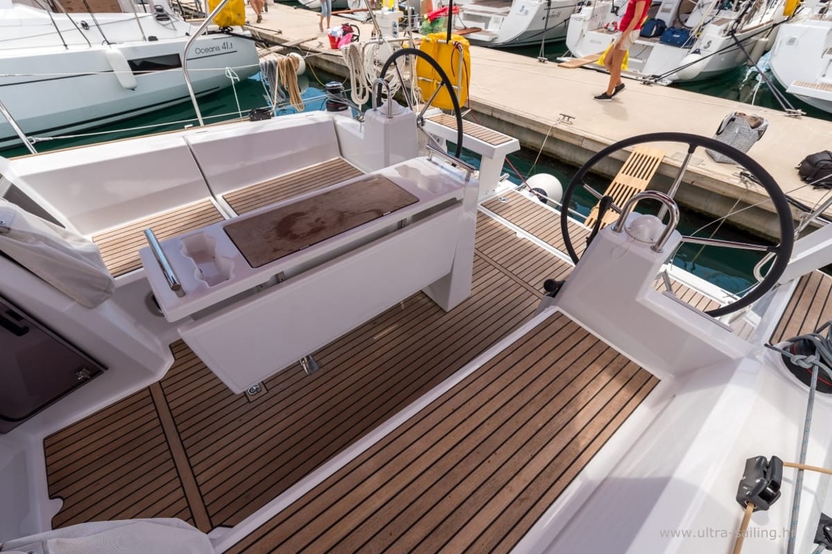 Deck of Bela, a Beneteau Oceanis 35.1 sailboat at Split, Croatia