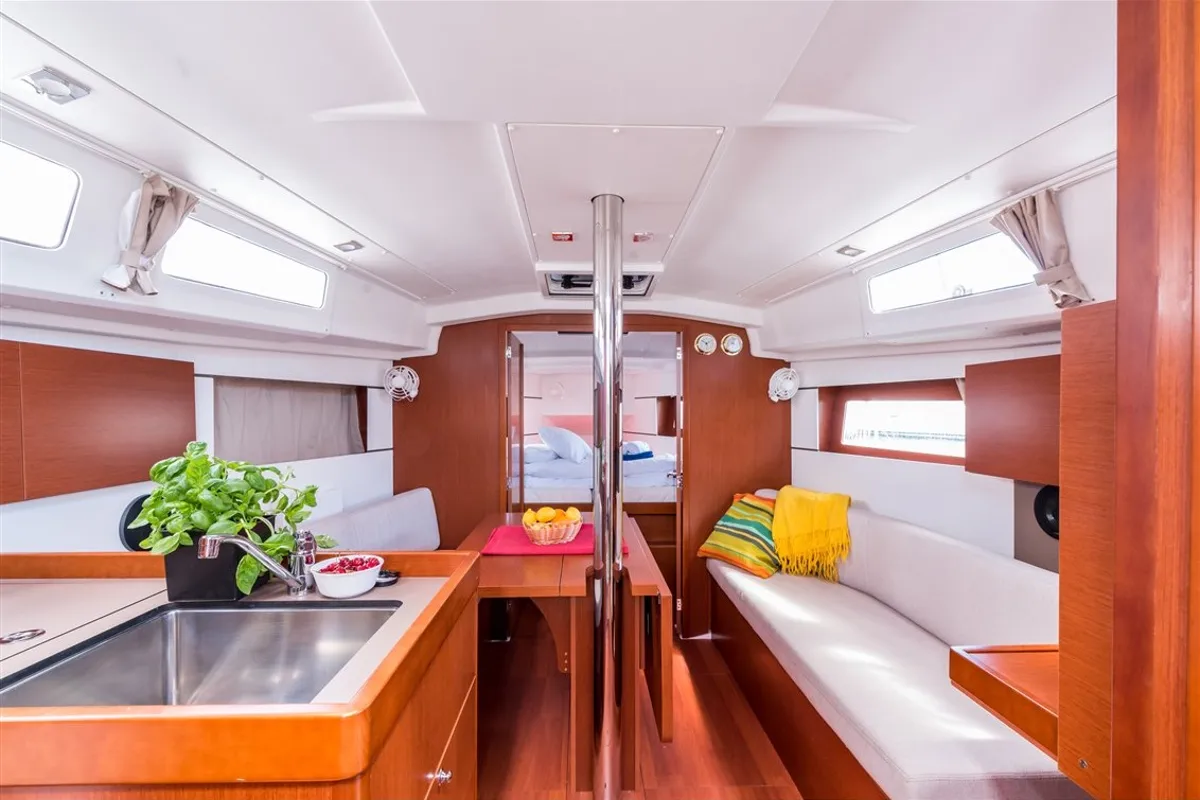 Galley of Bela, a Beneteau Oceanis 35.1 sailboat at Split, Croatia