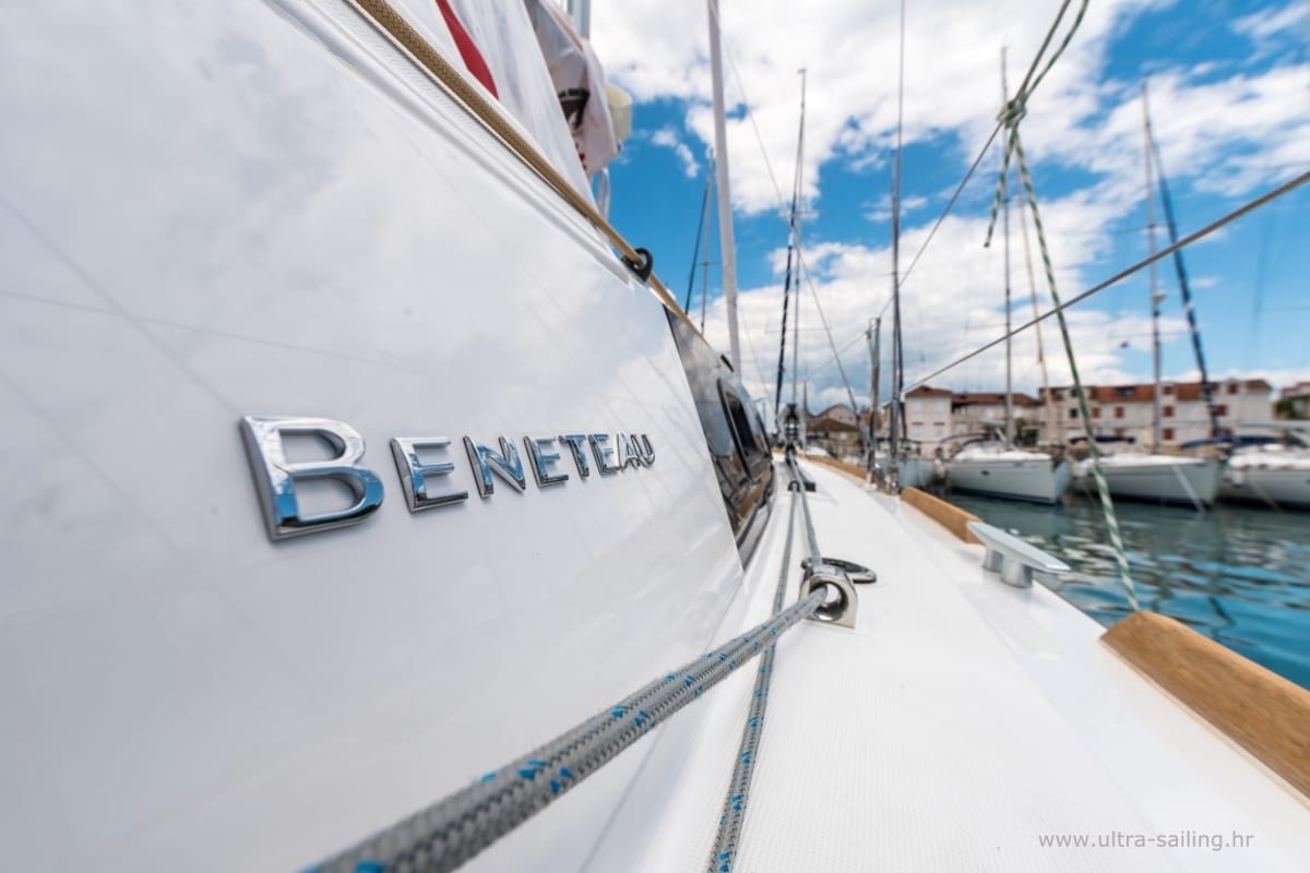 Exterior view of Bela, a Beneteau Oceanis 35.1 sailboat at Split, Croatia
