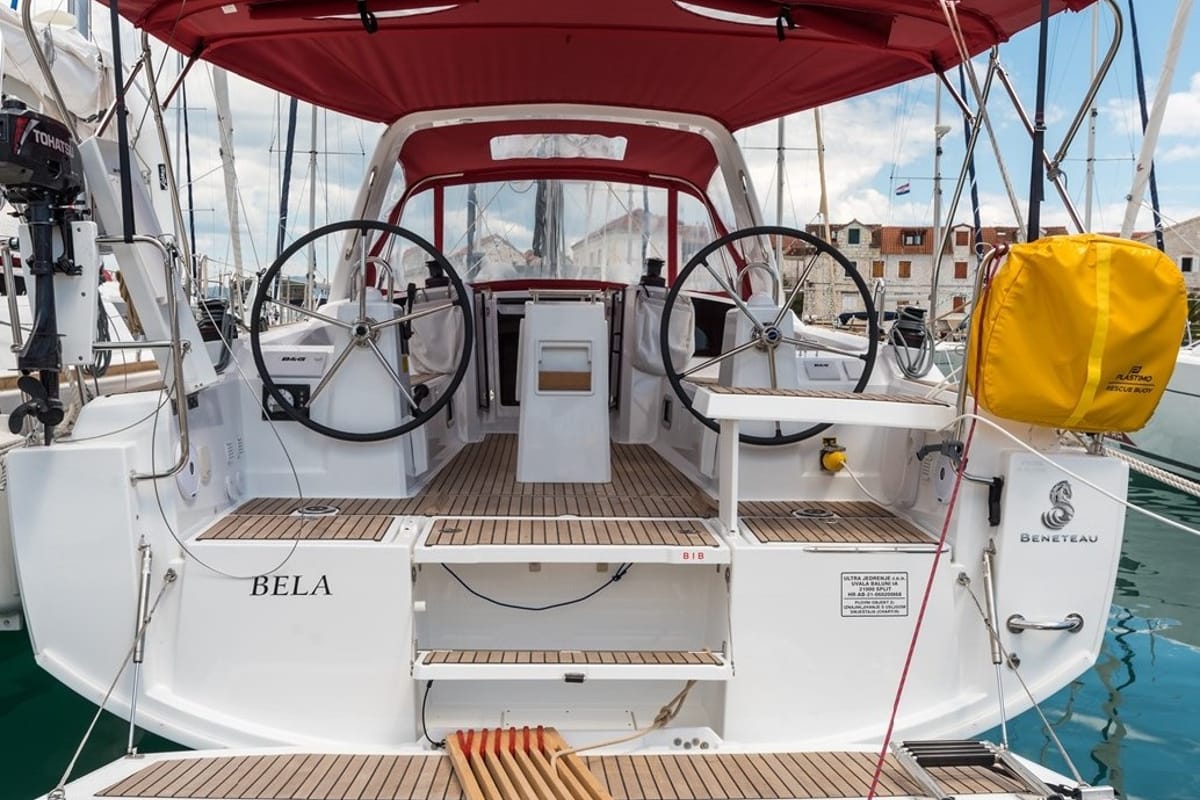 Exterior view of Bela, a Beneteau Oceanis 35.1 sailboat at Split, Croatia