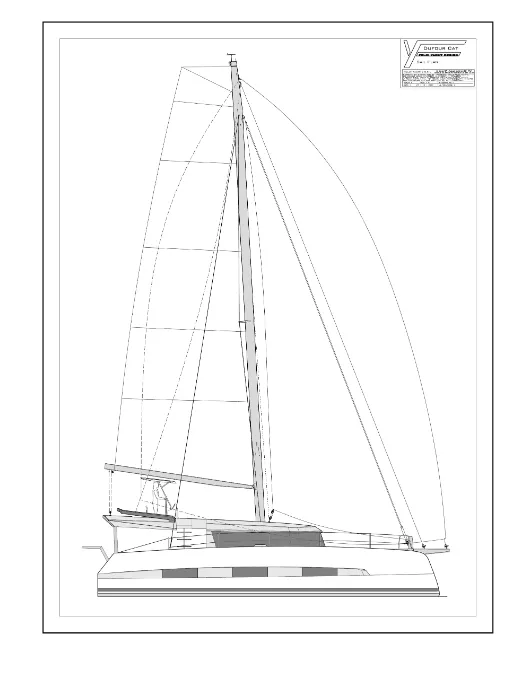 Floor plan of Angela, a Dufour 48 Catamaran catamaran at Salerno, Italy