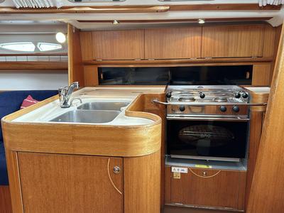 Galley of eXess, a X-Yachts X-37 sailboat at Barth, Germany