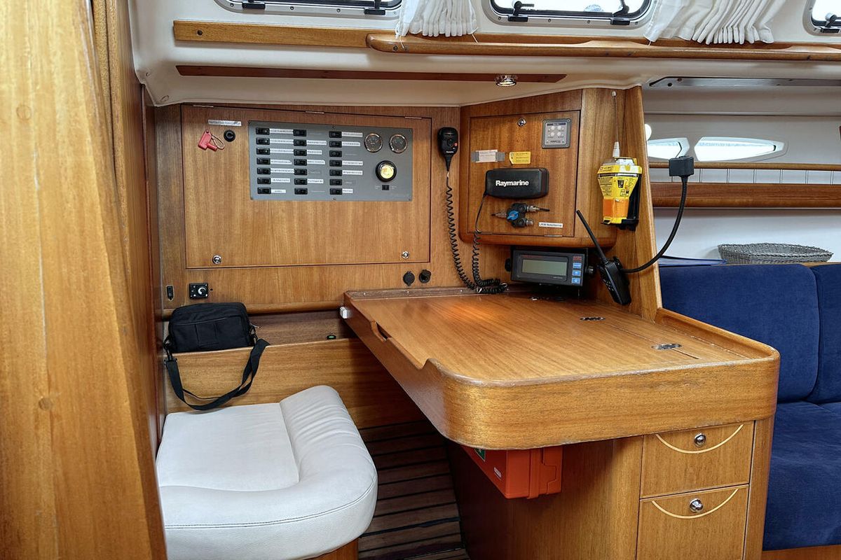Salon of eXess, a X-Yachts X-37 sailboat at Barth, Germany