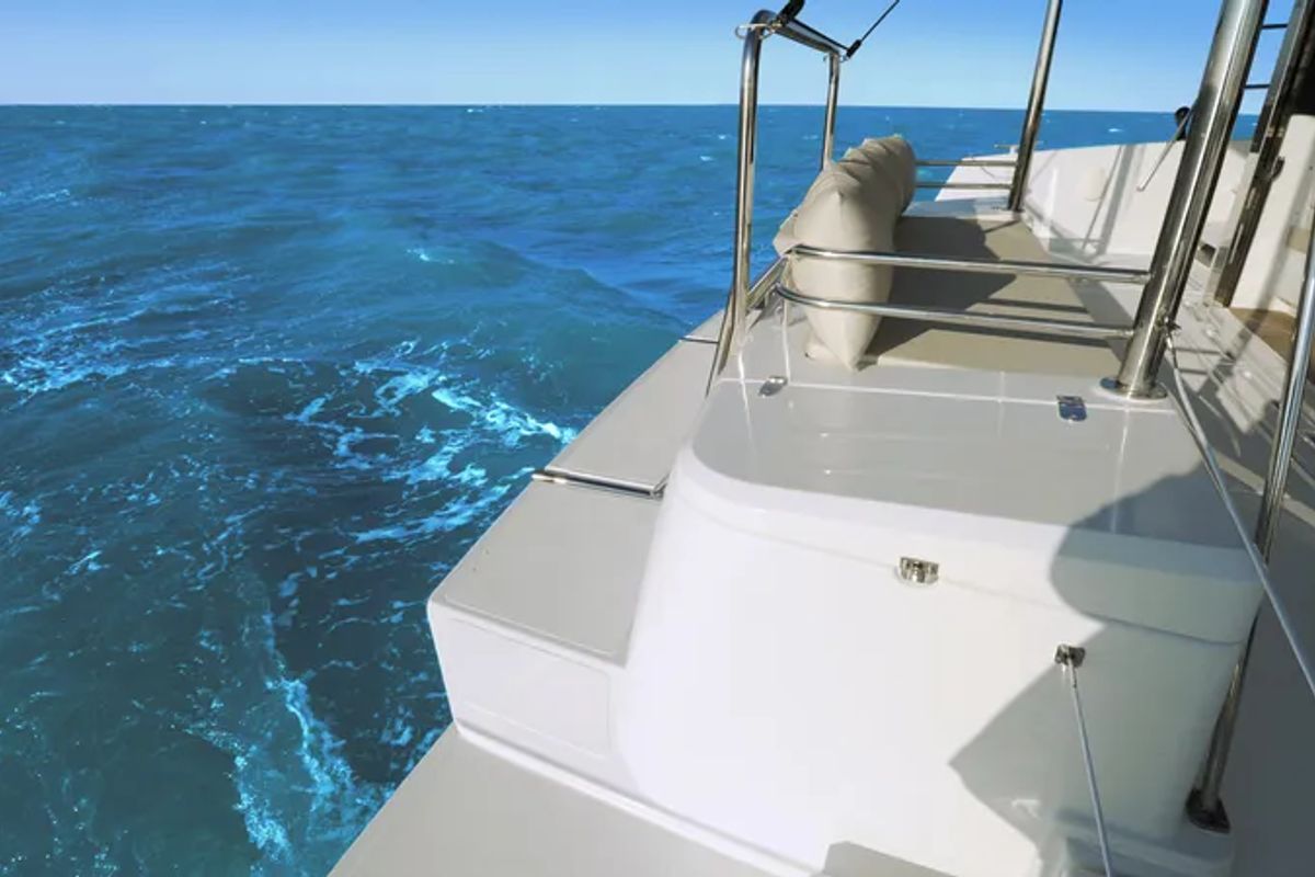 Exterior view of DOUBLE SIX, a Bali 4.1 catamaran at Kalkara, Malta