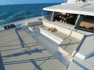 Deck of DOUBLE SIX, a Bali 4.1 catamaran at Kalkara, Malta