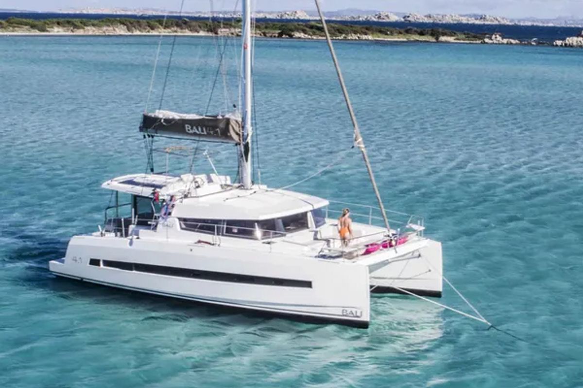 Exterior view of DOUBLE SIX, a Bali 4.1 catamaran at Kalkara, Malta