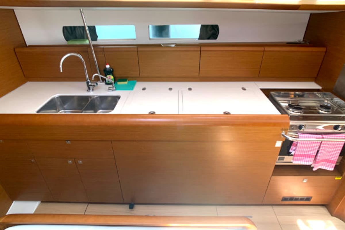 Galley of Anna, a Jeanneau Sun Odyssey 479 sailboat at Općina Rogoznica, Croatia
