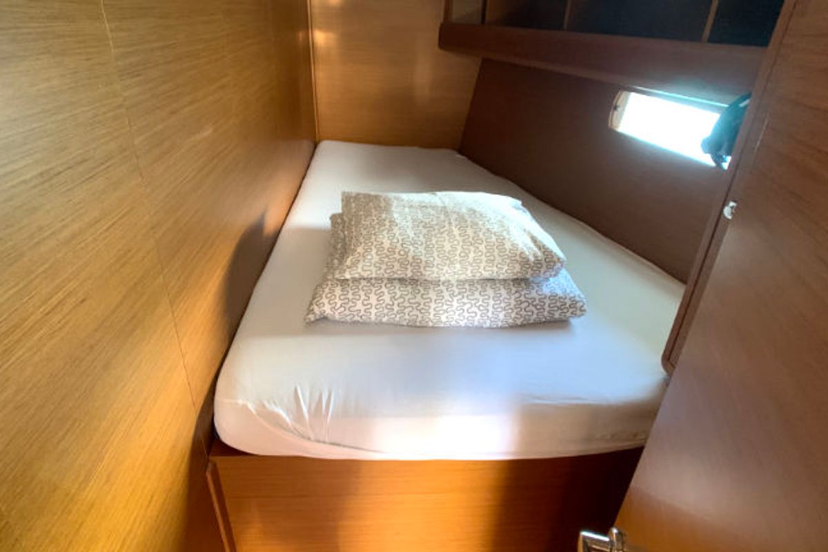 Cabin on Anna, a Jeanneau Sun Odyssey 479 sailboat at Općina Rogoznica, Croatia