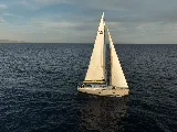 Exterior view of Kalimera, a Hanse Yachts Hanse 458 sailboat at Lavreotiki Municipal Unit, Greece