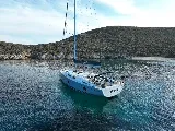 Exterior view of Kalimera, a Hanse Yachts Hanse 458 sailboat at Lavreotiki Municipal Unit, Greece