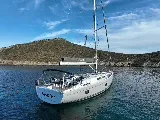 Exterior view of Kalimera, a Hanse Yachts Hanse 458 sailboat at Lavreotiki Municipal Unit, Greece