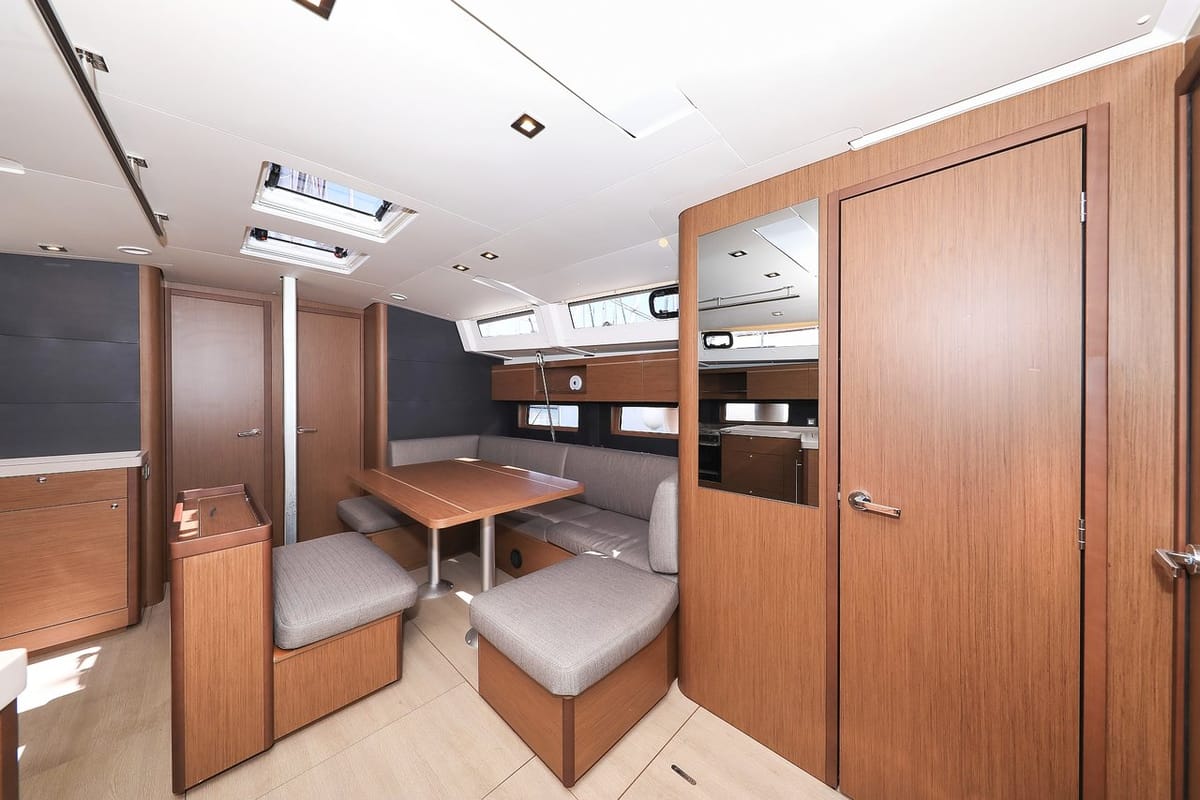 Salon of Speechless, a Beneteau Oceanis 46.1 sailboat at Grad Biograd na Moru, Croatia