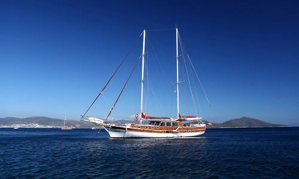 Exterior view of Perrinita, a Custom Made Perrinita yacht at Bodrum, Turkey