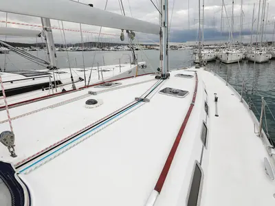 Deck of Kristina II, a Beneteau Cyclades 50.5 sailboat at Općina Sukošan, Croatia