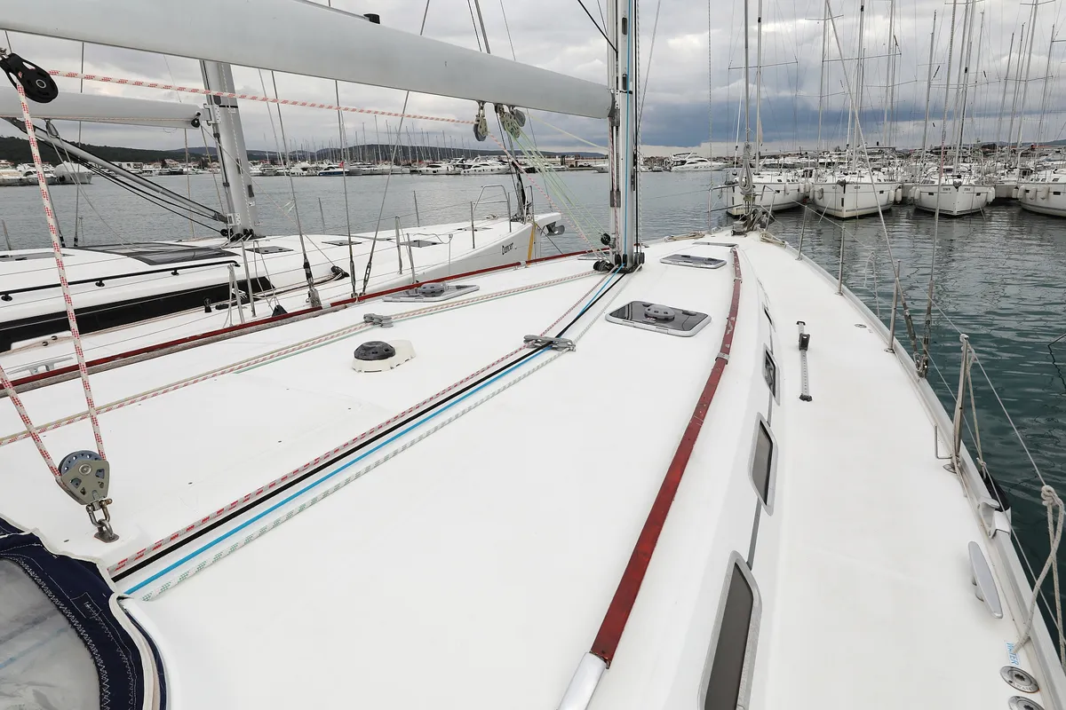Deck of Kristina II, a Beneteau Cyclades 50.5 sailboat at Općina Sukošan, Croatia