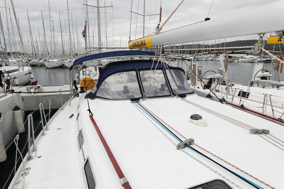 Deck of Kristina II, a Beneteau Cyclades 50.5 sailboat at Općina Sukošan, Croatia